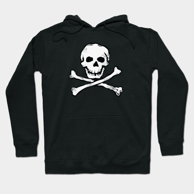 Pirate Skull and Crossbones -Distressed Hoodie by callingtomorrow